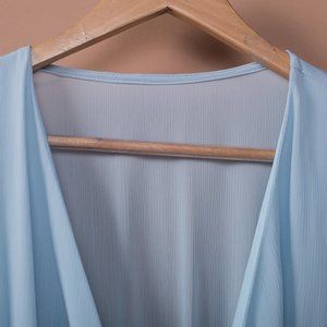 Tied Plunge Smocked Waist Flounce Sleeve Dress